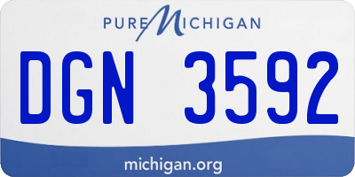 MI license plate DGN3592