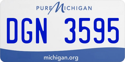 MI license plate DGN3595