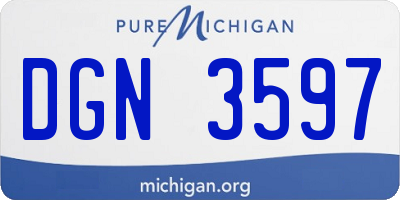 MI license plate DGN3597