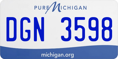 MI license plate DGN3598