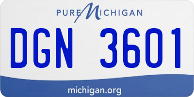 MI license plate DGN3601