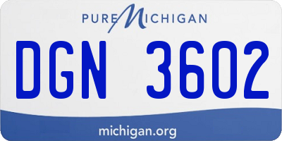 MI license plate DGN3602