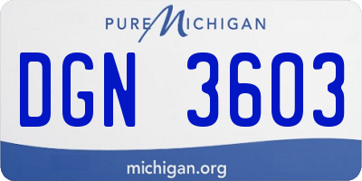 MI license plate DGN3603