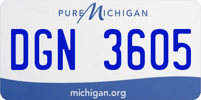 MI license plate DGN3605