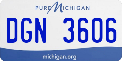 MI license plate DGN3606