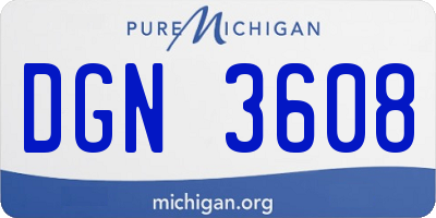 MI license plate DGN3608