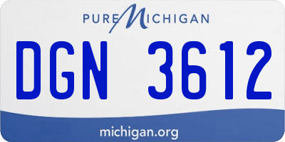 MI license plate DGN3612