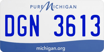 MI license plate DGN3613