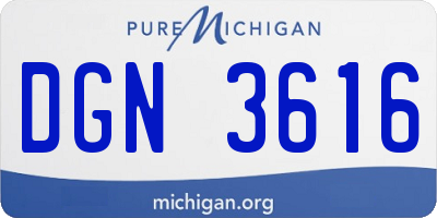 MI license plate DGN3616