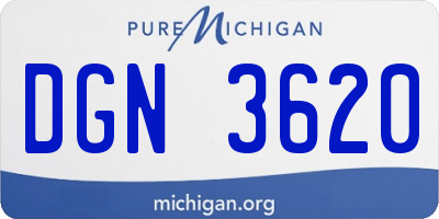 MI license plate DGN3620