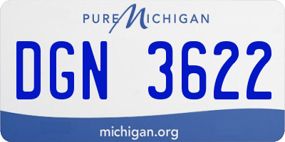 MI license plate DGN3622