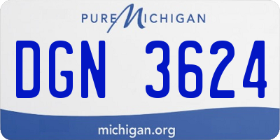 MI license plate DGN3624