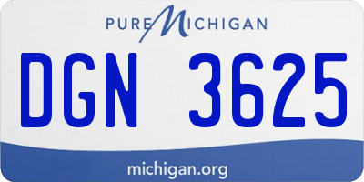 MI license plate DGN3625