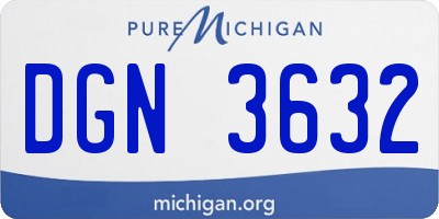MI license plate DGN3632