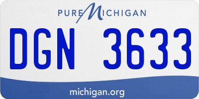 MI license plate DGN3633