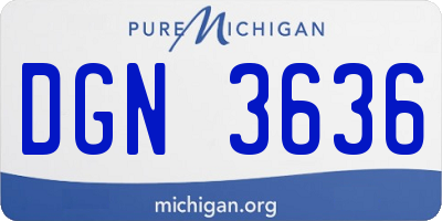 MI license plate DGN3636