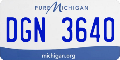 MI license plate DGN3640