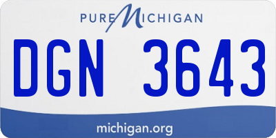 MI license plate DGN3643