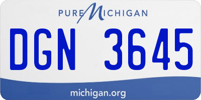 MI license plate DGN3645