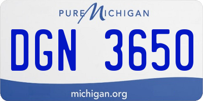 MI license plate DGN3650
