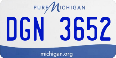 MI license plate DGN3652
