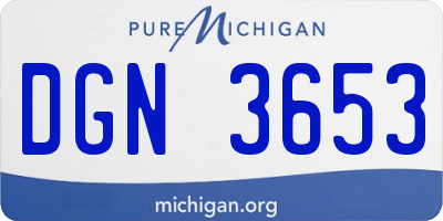 MI license plate DGN3653