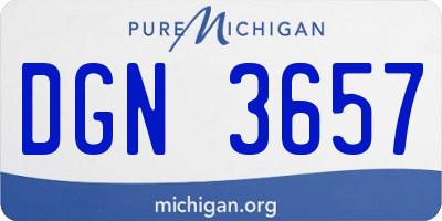 MI license plate DGN3657