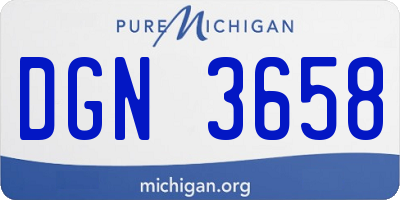 MI license plate DGN3658
