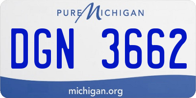 MI license plate DGN3662