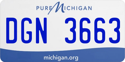 MI license plate DGN3663