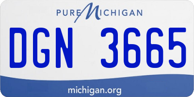 MI license plate DGN3665