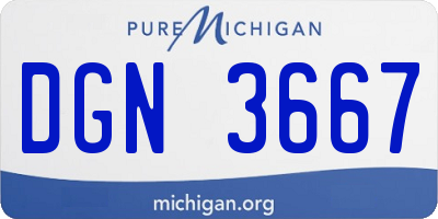 MI license plate DGN3667