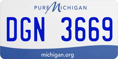 MI license plate DGN3669