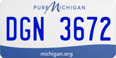 MI license plate DGN3672