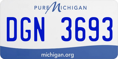 MI license plate DGN3693