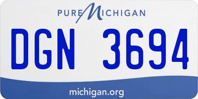 MI license plate DGN3694