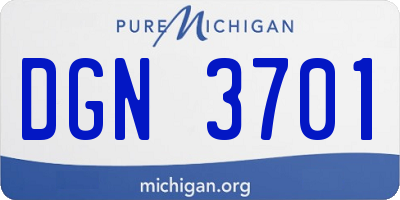 MI license plate DGN3701