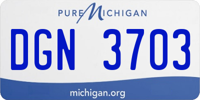 MI license plate DGN3703