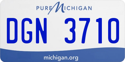 MI license plate DGN3710