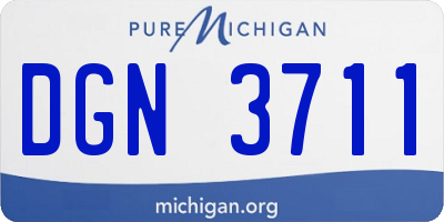 MI license plate DGN3711