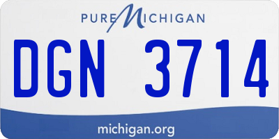 MI license plate DGN3714