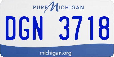 MI license plate DGN3718