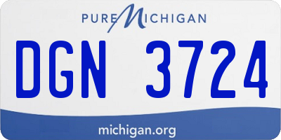 MI license plate DGN3724