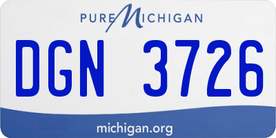 MI license plate DGN3726