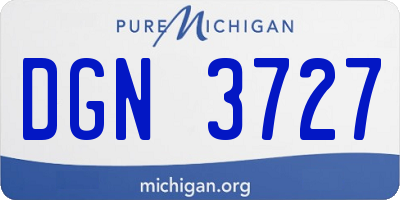 MI license plate DGN3727
