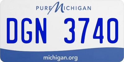 MI license plate DGN3740