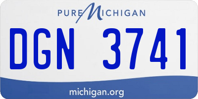 MI license plate DGN3741