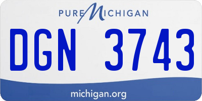 MI license plate DGN3743