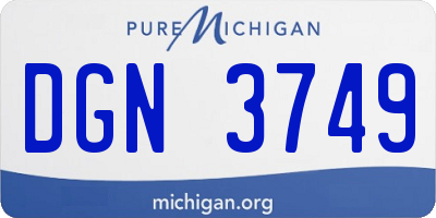 MI license plate DGN3749