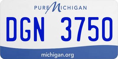 MI license plate DGN3750